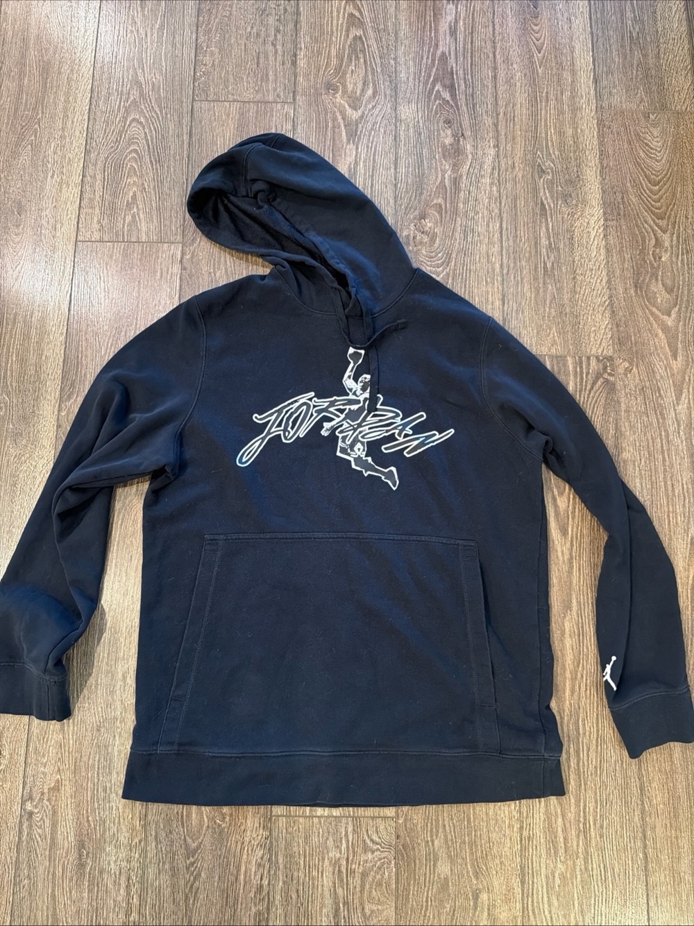 Jordan Black Pullover Hoodie with White Jumpman Script